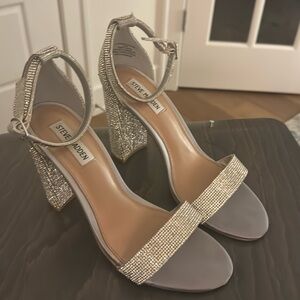 Steve Madden Rhinestone Ankle Strap Heels.